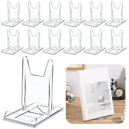 12 Pack Acrylic Book Stand for Display Adjustable, 4.2in H - size: 4.2 x 4.3 x 2.35 Inch