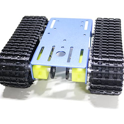 Professional Tank Chassis Kit, TT02 Metal Frame Crawler Robotic Tank Chassis Platform for Arduino (Blue) - color: Blue