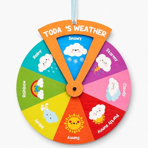 Weather Wheel Back to Decorations Colorful Weather Chart for and Activities Wooden s for First Day of Office Home Decor