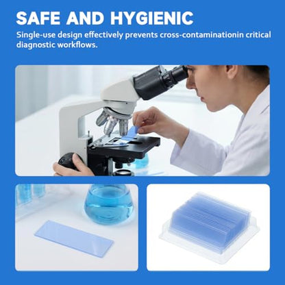 Luxshiny 100pcs Plastic Microscope Slides Kit Blank Slides 75 x 25 mm - size: 25X75mm