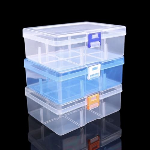 Dustproof Transparent Large Capacity Plastic Container Storage Box Screw Sewing Cases Jewelry Display Box Practical Toolbox(White) - color: White