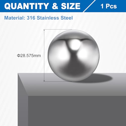 uxcell 1-1/8" 28.575mm Bearing Balls, 316 Stainless Steel Precision Balls Mirror Finish, G1000 Grade for Bearings Bicycles Casters - size: 28.575mm (1-1/8")
