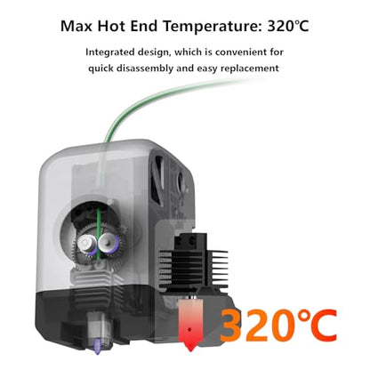 P1P P1S 0.4mm Hardened Steel Hotend, All-Metal Integerted Desige Hot End 320℃ High Temperature Print Head Nozzle Replacement for X1/X1C/P1S /P1P 3D Printer - style: 0.4mm