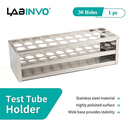 30Holes(3×10) Test Tube Rack Holder, Stainless Steel Test Tube Drying Rack, Suitable for Tubes of Dia.≤21mm, IN-TTRS30B - style: 30Holes, Dia.≤21mm