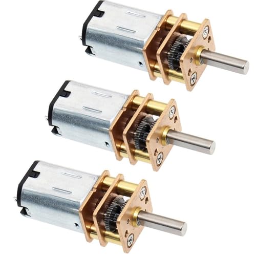 DC 6V 60RPM N20 Mini Reduction Gear Reduction Motor,GA12-N20 Mini Metal Gear Box Gear Motor 3mm Axis Robot Wheels DIY RC Toys - (3 Pcs)