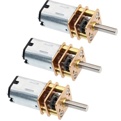 DC 6V 60RPM N20 Mini Reduction Gear Reduction Motor,GA12-N20 Mini Metal Gear Box Gear Motor 3mm Axis Robot Wheels DIY RC Toys - (3 Pcs)