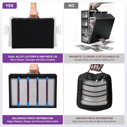 Trading Card Storage Box 5-Row with Top Window,Black Purple - color: Black Purple, size: 5 Rows Top window