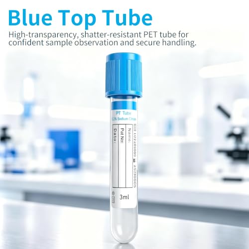 100 Pcs 5ml Plastic Tubes with Blue Caps for Laboratory Use - color: Blue-5ml-100
