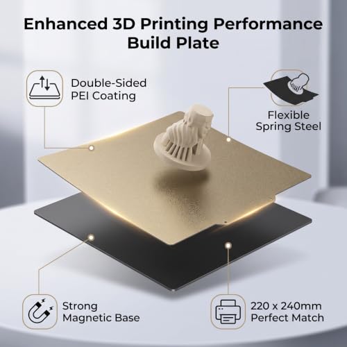 220x240mm Magnetic PEI Build Plate Double Sided Flexible for 3D Printer Spring Steel Print Surface