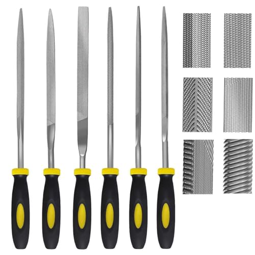 6 Piece 140mm Mini Needle File Set – Small Hand Files for Metal, Wood, Plastic & DIY Filing, Precision Rasp Tools with Comfort Grip