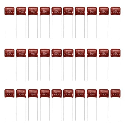 MECCANIXITY 30 Pcs Metallized Polypropylene Film Capacitors 332J 0.0033UF - size: 332J 0.0033UF