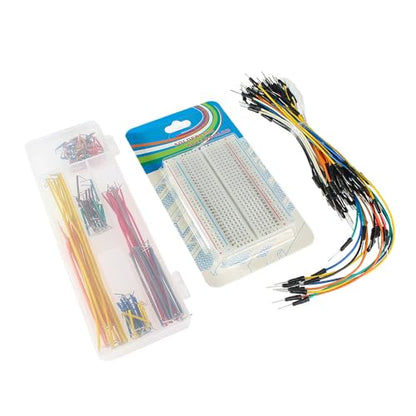 65PCS Breadboard Jumper Wires Kit + Breadboards 830 Tie Points + 140pcs Connecting Line Cables for Arduino Prototyping Circuit DIY Electronic Project - color: 400Tie-Breadboard-JpWire-65pcs-LCable140pcs