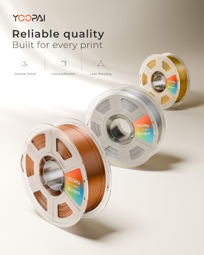 YOOPAI Blue Silk PLA Filament 1.75mm, Luxury Chrome-Like Mirror Shine, Premium Silk Smooth Finish, Reliable Consistent Printing 3D Printer Filament, 1kg Spool(2.2lbs) - color: B-silkpla-1kg-b-blue