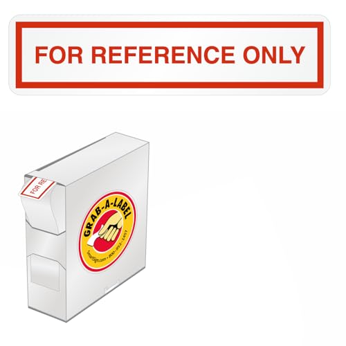 SmartSign (Pack of 250) for Reference Only Labels in a Box, QC Labels, 0.5" x 2" Adhesive Vinyl, Red & White - color: Red