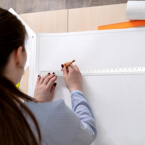 2 Pieces 36 Inch Metal Yard Stick Non-slip Ruler with Cork Backing Stainless Steel Metal Ruler Large Edge Rulers Yard Stick with Inch and Centimeters Drafting Office Tool Prevent Ink Leakage