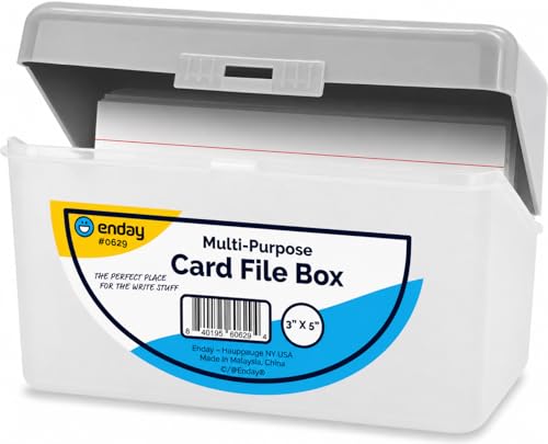 Enday Index Card Box Grey 3x5 Index Card Holder, Index Card Organizer, Flash Card Holder, Holds 250 Cards. - color: GREY, size: 1 PACK