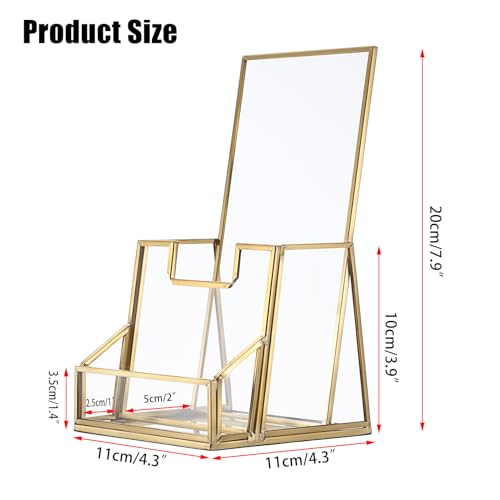 BTSKY Golden Glass Brochure Holder for 4" Wide Trifold Handouts