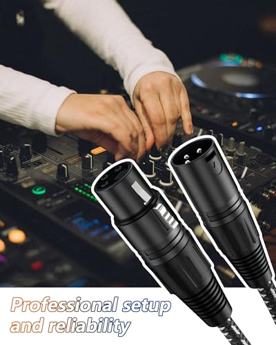 Short XLR Cables 10 inch 2 Pack, XLR Microphone Cable - color: Black-White, size: 10 Inch