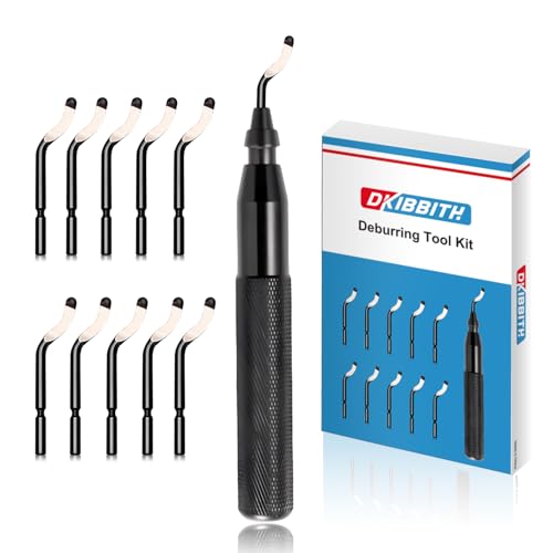 DKIBBITH Deburring Tool with 11 HSS Swivel Blades for Metal, 3D Prints,Resin,Ideal for Plumbing & 3D Printing Burr Removal,Black. - style: 11 Pieces Deburring Tool
