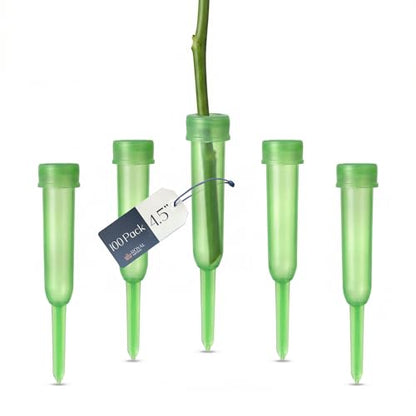 Royal Imports Floral Water Tubes with Caps 4.5" Green Flower Vials 100 Pack - color: 4.5" Green-pointed 100 Pack
