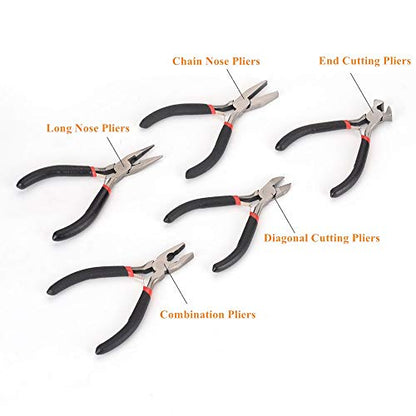 FLZOSPER Mini Combination Pliers，4.5-inch CR-V Multifunction Precision Pliers Stripper Hand Jewellery Making Tool Beading Wire Pliers