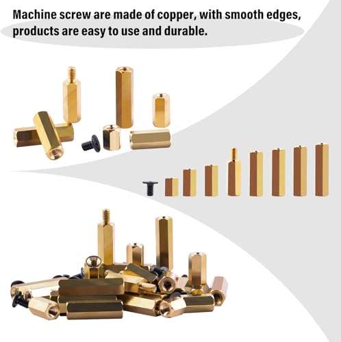 GeeekPi 64PCS Brass Spacers Standoffs Screws Assortment Kit for Raspberry Pi 5 & M.2 NVMe SSD PCIe Peripheral Board - size: 2.5mm