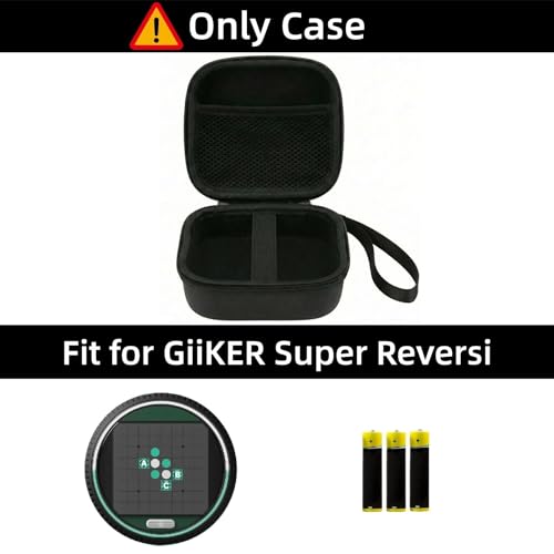 MGZNMTY Carrying Case for GiiKER Super Reversi - Electronic Strategy Board Game, with Carabiner (Only Case) (Black) - color: Black