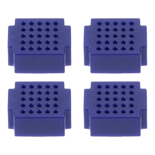 PATIKIL 4pcs Mini Breadboard, Solderless Breadboard Small Breadboard 25 Tie Points Prototype PCB Bread Board Electronics Kit Plates, ZY-25, Blue - color: Blue