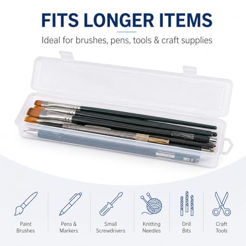 Clear Plastic Tool Box Bead Organizer and Storage Case Transparent Small Tool Storage Box for Craft Supplies Jewelry Small Parts Wall Mount Hanging Container 13.97 X 3.54 X 1.49 in
