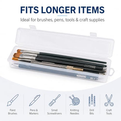 Clear Plastic Tool Box Bead Organizer and Storage Case Transparent Small Tool Storage Box for Craft Supplies Jewelry Small Parts Wall Mount Hanging Container 13.97 X 3.54 X 1.49 in