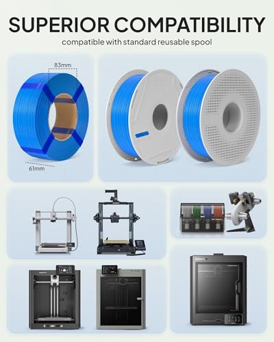 ELEGOO PLA Basic Refill 3D Printer Filament 1.75mm Cobalt Blue 1KG - color: 1kg Pla Cobalt Blue
