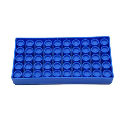 3 Pcs Vial Rack, 50 Holes for 2mL HPLC Sample Bottles, 12mm Diameter - color: Blue, size: 12mm