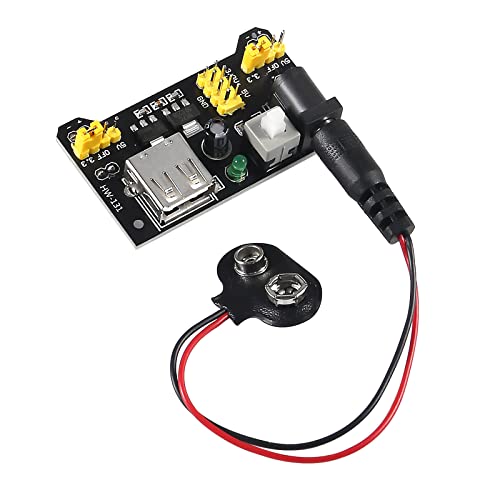 Breadboard Kit with Power Supply Module 2pcs 830 Point 2pcs 400 Point Solderless Breadboards 130pcs Flexible Jumper Wires 2pcs 9V Battery Clip Connector T-Type for Raspberry Pi
