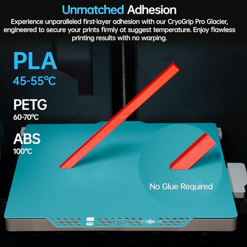 BIQU CryoGrip Pro Glacier 257x257mm Panda Build Plate for Bambu-Lab P1S/P1P/P2S/X1C/X1E/X2D/A1 3D Printer Double Sided Upgrade Build Plate Removable Surface Platform - color: Glacier-Original, size: P1/P2/X1/A1/X2D