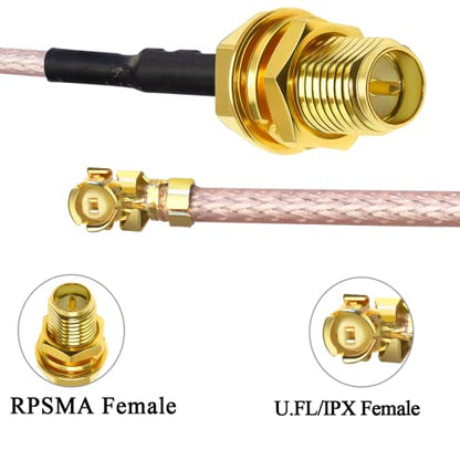 TUOLNK RP-SMA to IPX MHF1 Coax Cable, UFL U.FL to RPSMA Female Coaxial Cable for Mini PCI WiFi Antenna Extension Antenna Jumper 4inch(10cm) 5pcs - size: 4inch