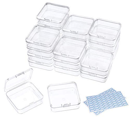 DUOFIRE Bead Organizer 24 Pack Clear Small Plastic Containers 2.5x2.5x0.8in - size: 2.5x2.5x0.8 Inches(24 packs)