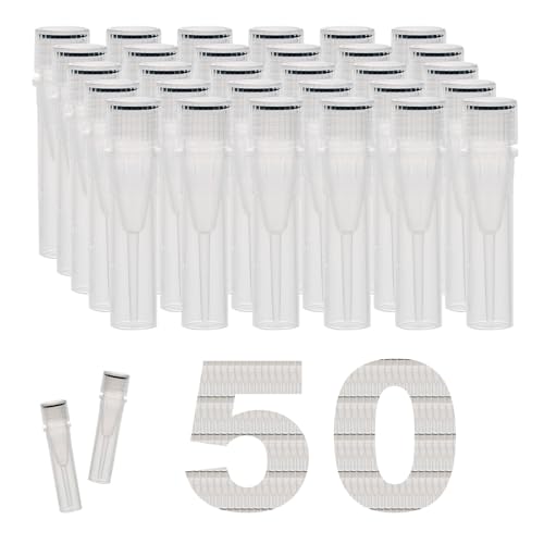 0.5ml Cryovials, O-Ring Caps, Clear Cryotubes, Bag of 50 - color: Clear, size: 0.5ml