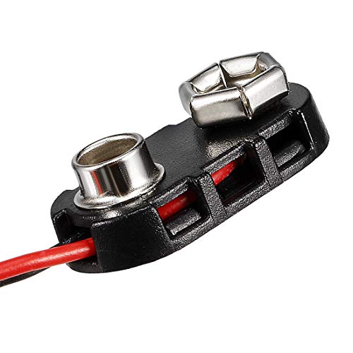 DC 9V Battery Clip Connector I-Type Buckle Connector Plastic Shell Lead Wire 15cm Long (Pack of 10)