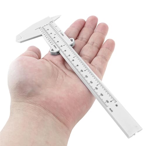 0-150mm Mini Vernier Caliper Metric Imperial Scale Gauge Plastic Ruler for Carpentry Student Jewelry Measuring Tool