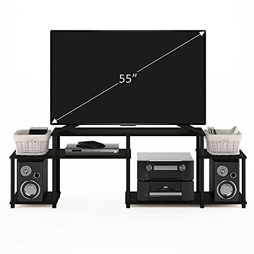 Furinno Turn-N-Tube Handel Stand for TV up to 55 Inch, Espresso - color: Espresso/Black, style: 72 Inch