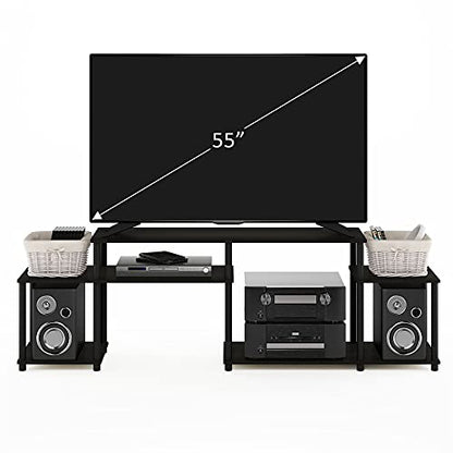 Furinno Turn-N-Tube Handel Stand for TV up to 55 Inch, Espresso - color: Espresso/Black, style: 72 Inch