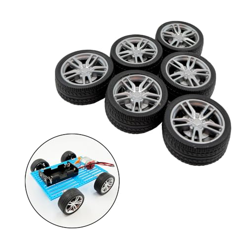 12PCS Toy Wheel RC Car Rubber Tire Wheel with Round Rod Shaft Axles for RC Car Truck Robot Boat Helicopter DIY Model Toy Building Project (2.5x37mm) - style: 2.5x37mm