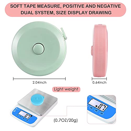 Tape Measure, Soft Retractable Measuring Tape 60-Inch/150cm Double-Scale Metric Tape Measure,for Body Measuring Sewing Tailor Cloth Knitting Home Craft Measurements (16 Colors)