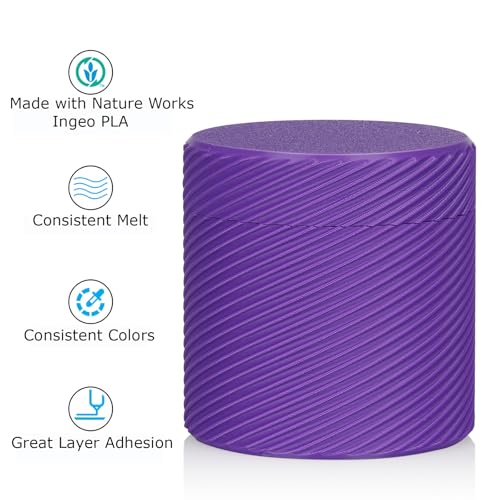 Inland PLA Basics Filament 1.75mm, 1kg Spool – Dimensional Accuracy ±0.02mm, Neatly Wound, Fits Most FDM 3D Printers (Purple, 1 Pack) - color: 1kg Purple