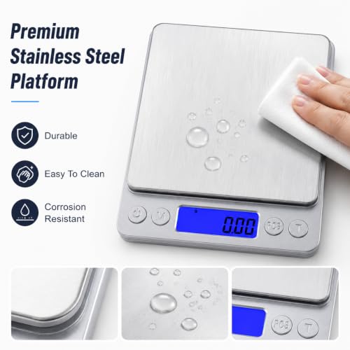 1kg/0.01g High Accuracy Digital Gram Scale Coin Scale to Weigh Coins - color: Silver