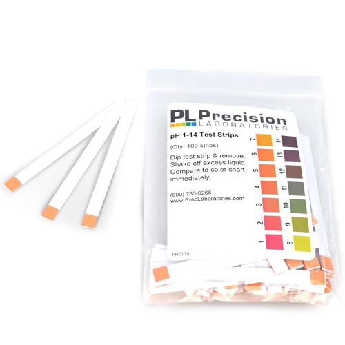 Eisco - pH Test Strips 1-14 - 100 Strips in 1 Bag for Quick and Accurate pH Testing in Labs, Classrooms, and Educational Use
