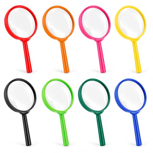 8PCS 3X Kids Magnifying Glass Small Mini Handheld Magnifier