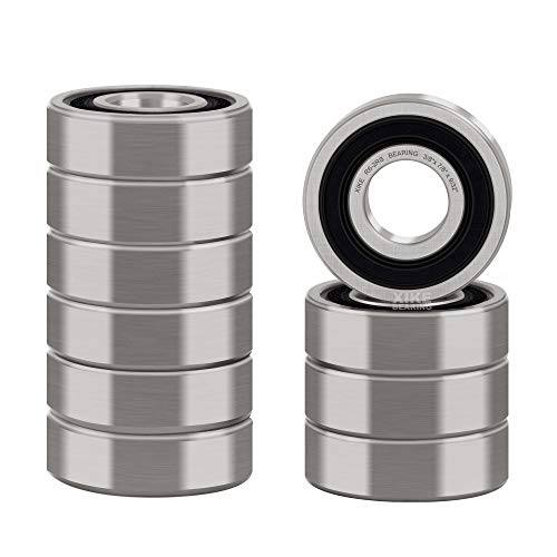 XiKe R6-2RS Sealed Ball Bearing, 3/8" x7/8" x9/32 (10-Pack) - size: R6-2RS - 9.525x22.225x6.35 mm