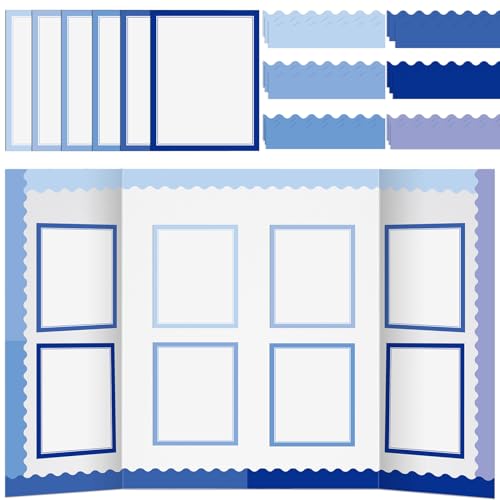 90 Pcs Science Fair Board Supplies Trifold Poster Boards, Blue - color: Blue