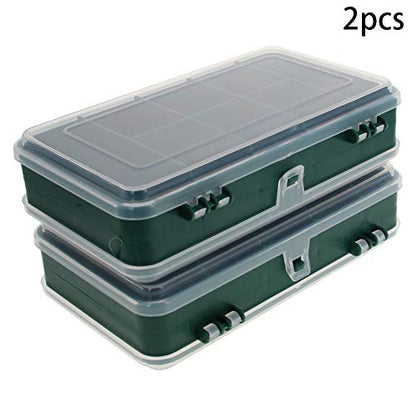 Utoolmart Tool Box,PP Compartment Storage Box,Organizer and Storage for Tools,Parts,Toys, Art,Translucent 6.3 x 1.7 inches 2 Pcs - size: G160 2pcs